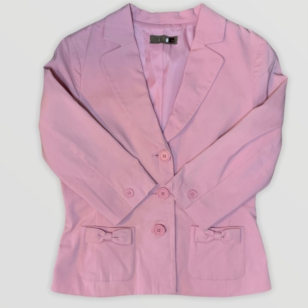 JF J. ferrar pink light weight 3/4 sleeve blazer‎ medium